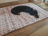 Kombi Hundedecke "Daria" Dreiecke, rosa/dunkelgrau (Baumwolle/Softshell)