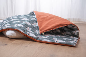 Kombi Hundedecke "Lammy" Lama/orange (Baumwolle/Softshell)