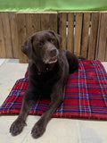 Kuschelfleece Hundedecke "Walter" Karo, rot