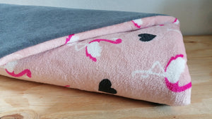 Kombi Hundedecke "Frank"  Flamingo/grau (Kuschellfeece/Softshell)