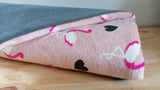 Kombi Hundedecke "Frank"  Flamingo/grau (Kuschellfeece/Softshell)