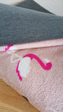 Kombi Hundedecke "Frank"  Flamingo/grau (Kuschellfeece/Softshell)