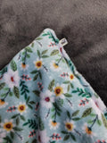 Kombi Hundedecke Blumen/dunkelgrau (Kuschelfleece/Kuschelfleece)