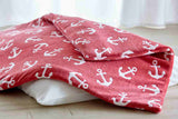 Kuschelfleece Hundedecke Anker, rot