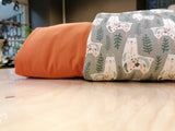 Kombi Hundedecke "Lammy" Lama/orange (Baumwolle/Softshell)